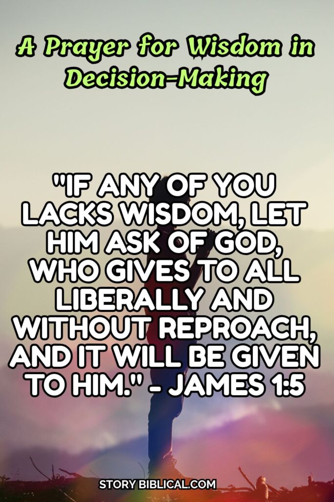 A Prayer for Wisdom in Decision-Making