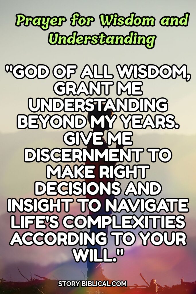 Prayer for Wisdom and Understanding