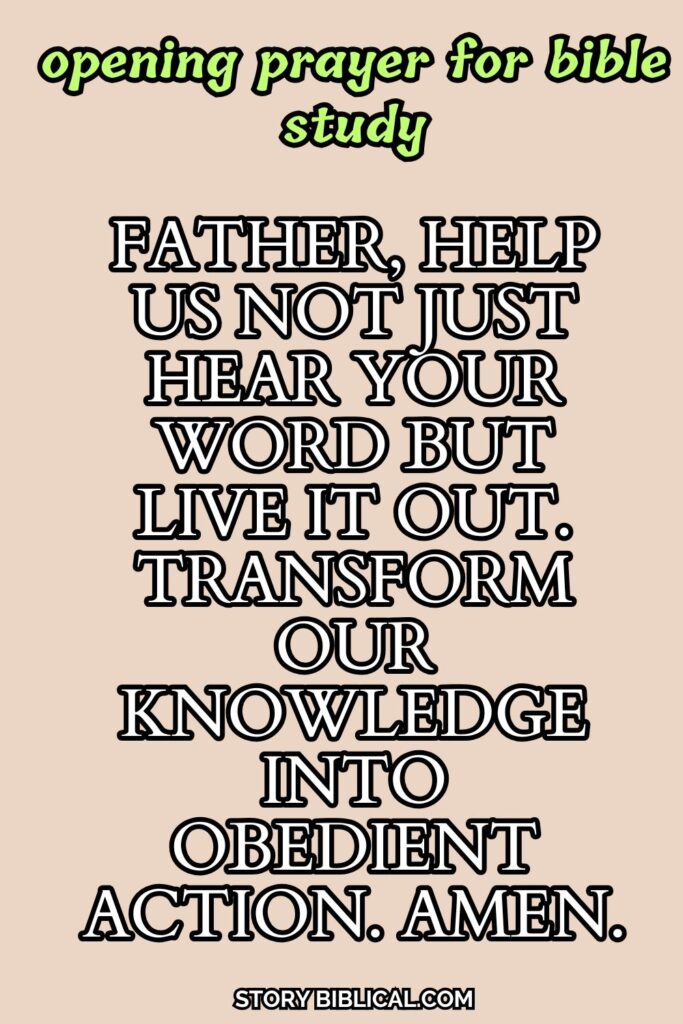 opening prayer for bible study