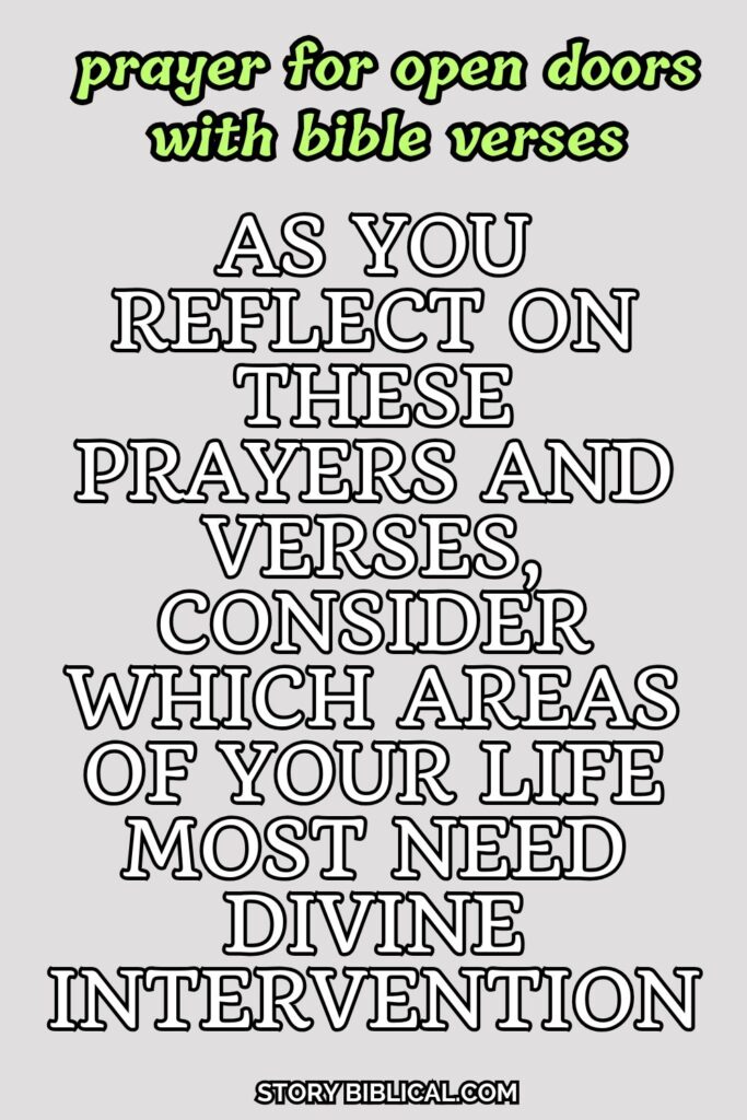 prayer for open doors with bible verses