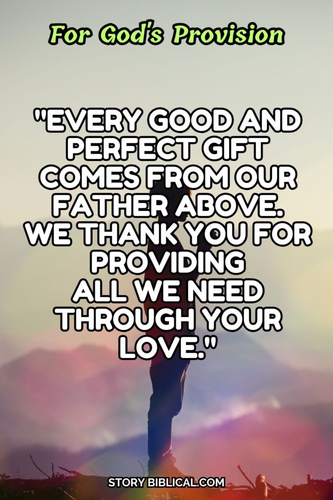 For God's Provision