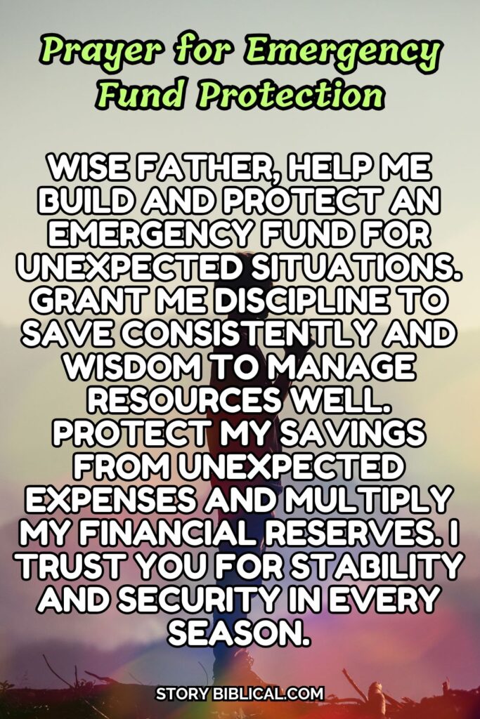 Prayer for Emergency Fund Protection