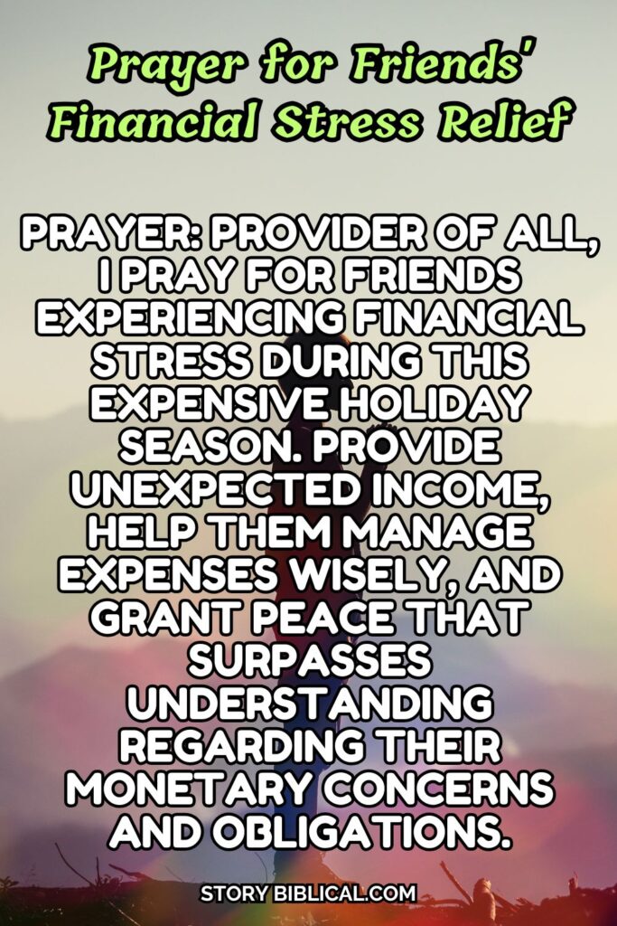 Prayer for Friends' Financial Stress Relief