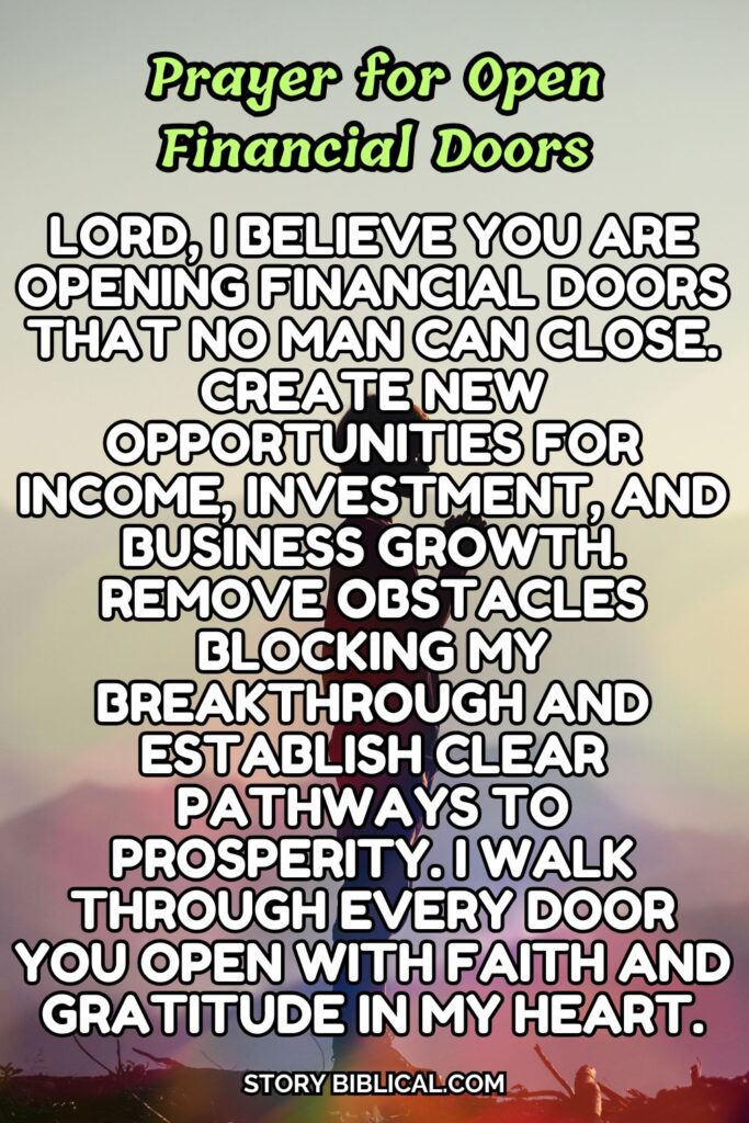 Prayer for Open Financial Doors