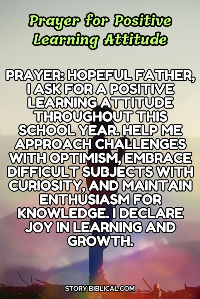 Prayer for Positive Learning Attitude