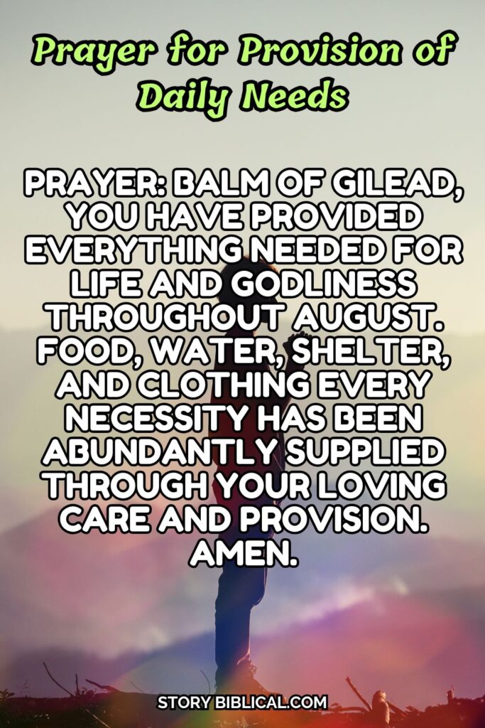 Prayer for Provision of Daily Needs