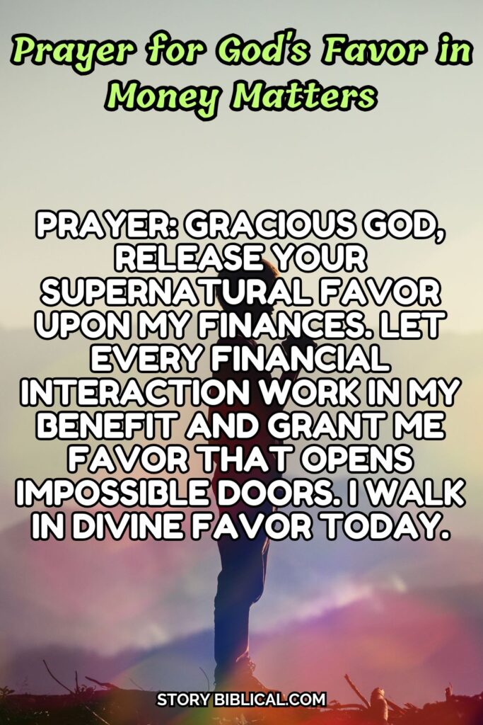 Prayer for God's Favor in Money Matters