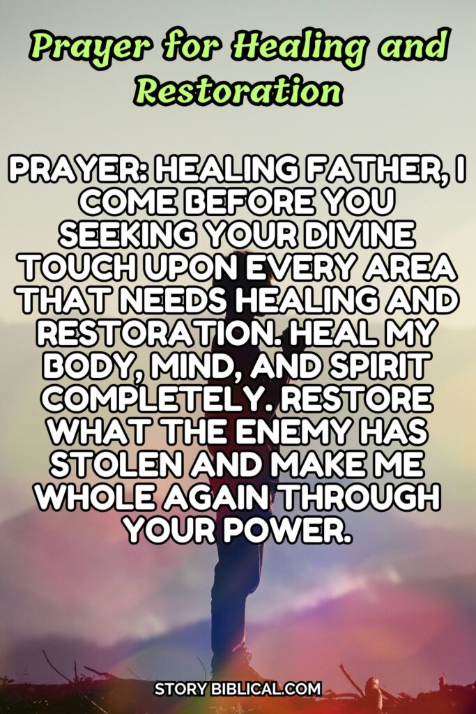 Prayer for Healing and Restoration