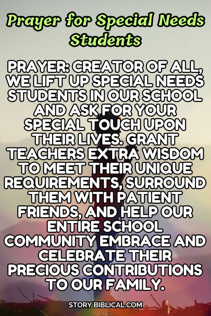 Prayer for Special Needs Students